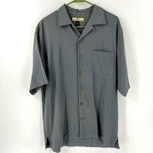 Tommy Bahama 100% silk Short Sleeve Button Down Shirt